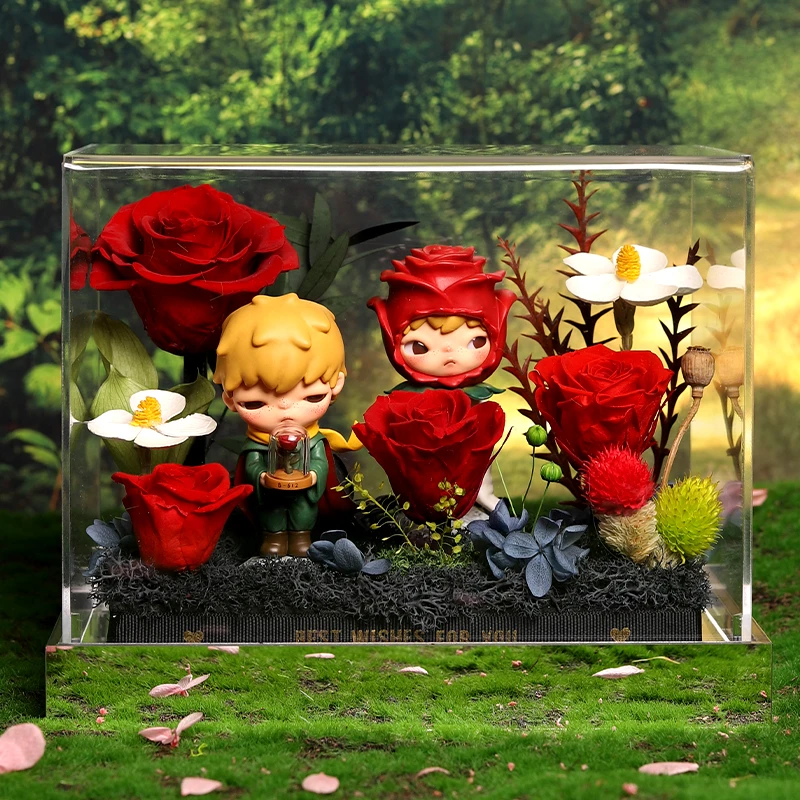 正版小野小王子的玫瑰花永生花摆件生日新年跨年新婚情人节礼物