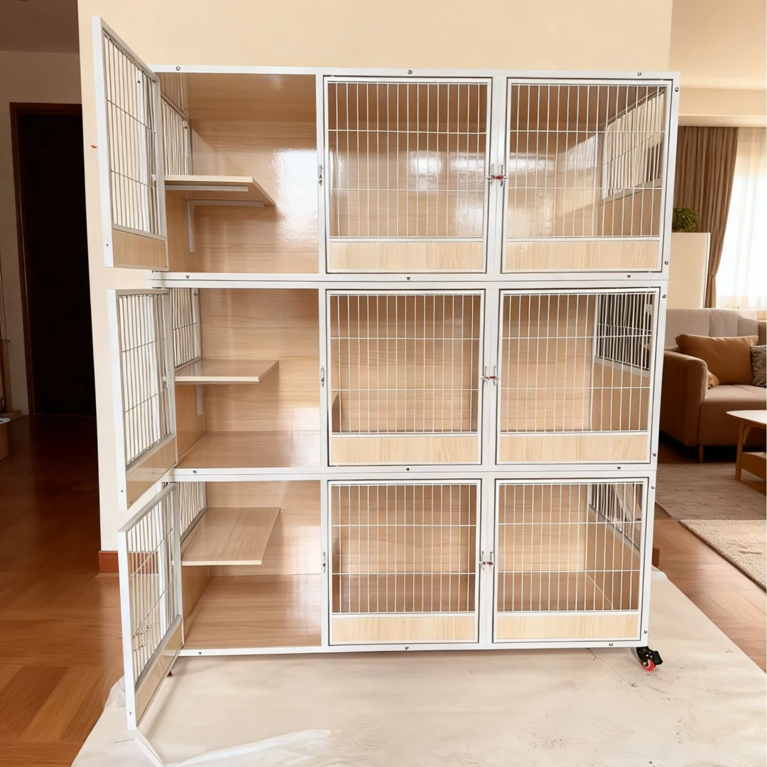 猫笼繁殖笼家用实木猫笼超大自由空间家用室内两层三层木质猫柜