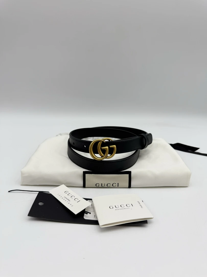 全新未使用 GUCCI/古驰 双G女士腰带、皮带 85码 2CM宽