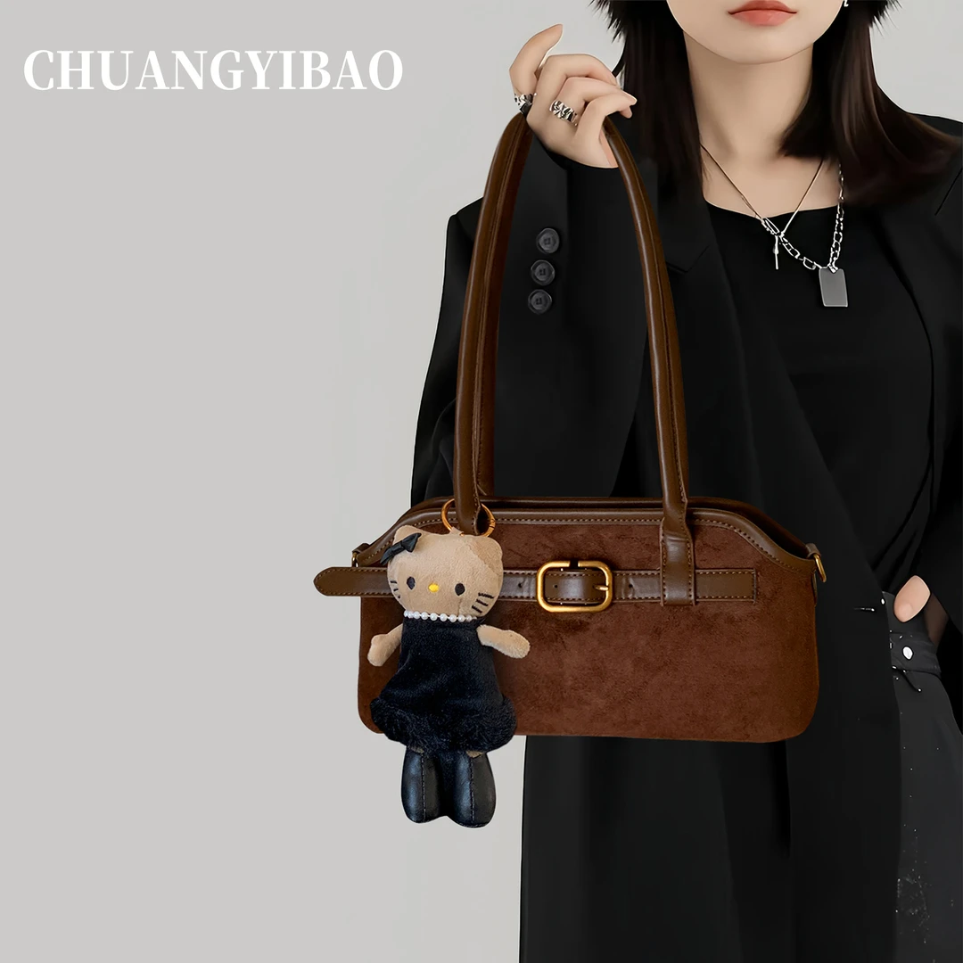 麂皮超火腋下包包女式2025新款秋冬高级感轻奢小众通勤单肩斜挎包