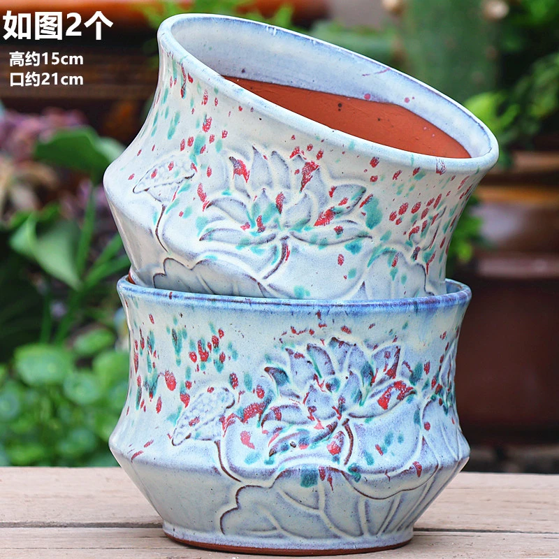 透气吸水大口径粗陶花盆适合多肉拼盘及多种绿植室内外盆栽