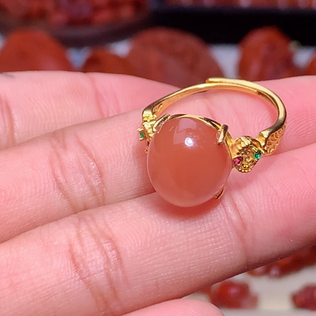 南红玛瑙未镶嵌珠宝半成品戒指