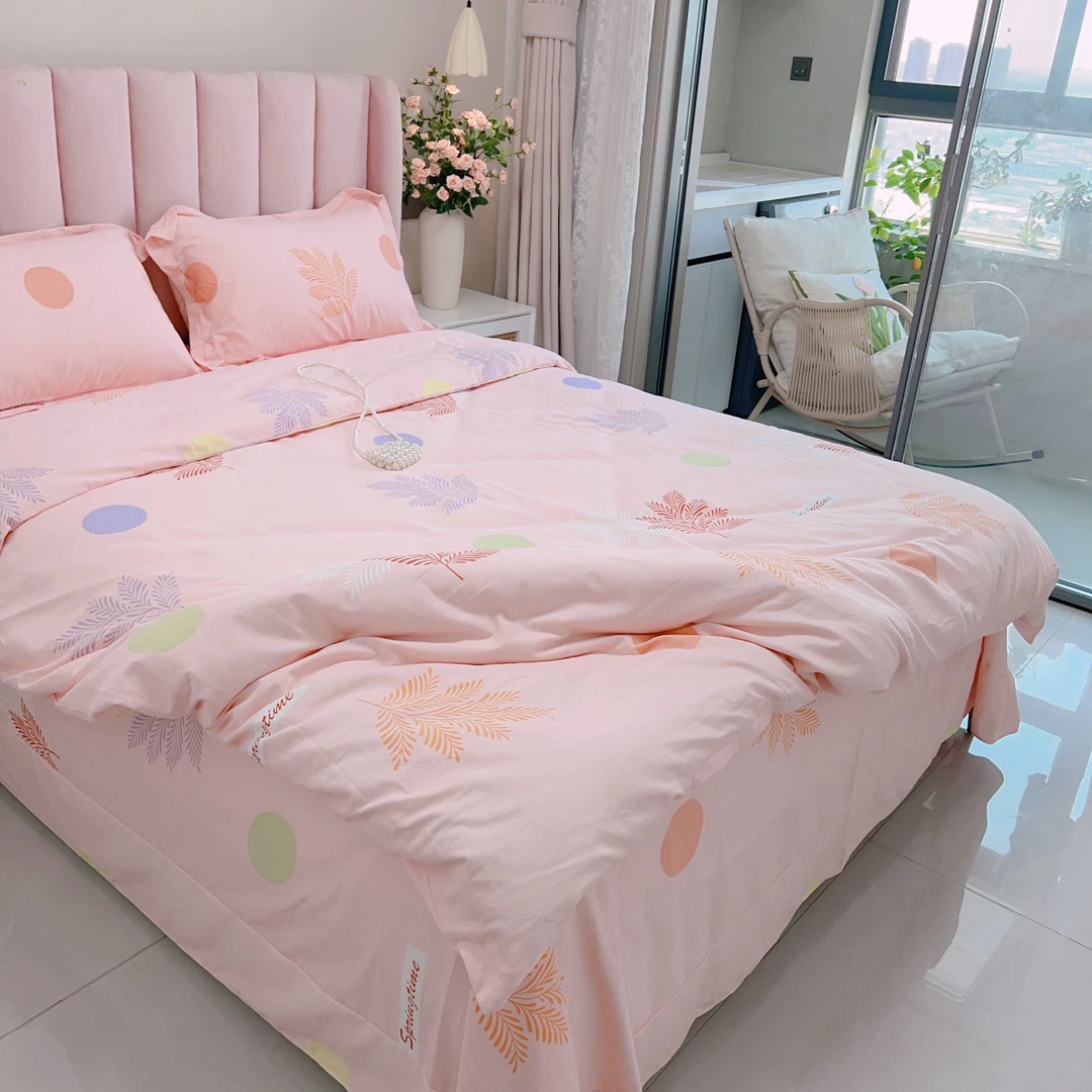 全棉纯棉加厚四件套斜纹被套床单床上用品柔软亲肤 花