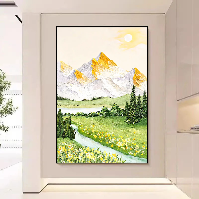 日照金山玄关装饰画北欧风客厅沙发背景墙落地画装饰画Y06