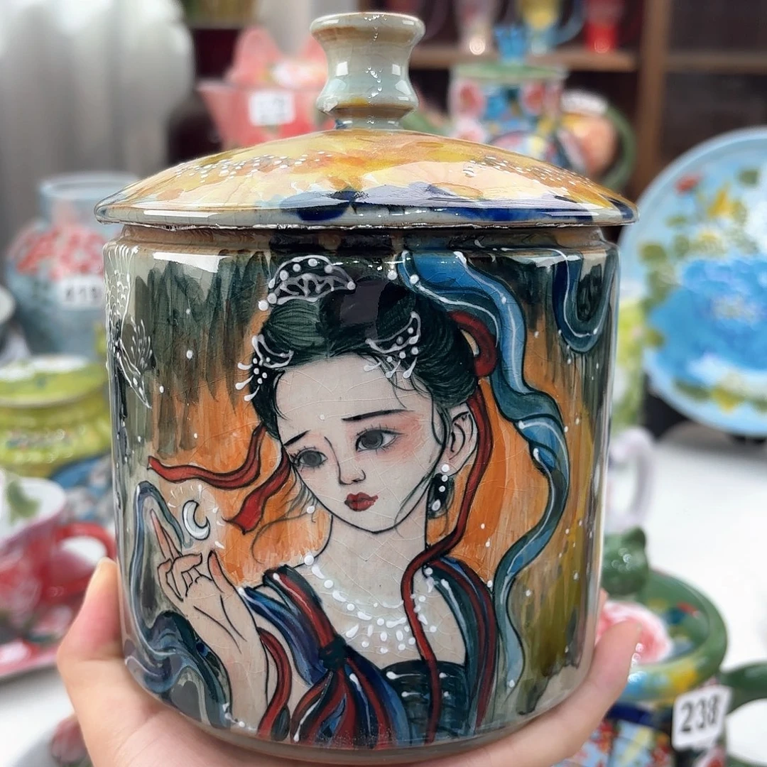 景德镇手绘高温釉下彩陶瓷茶具