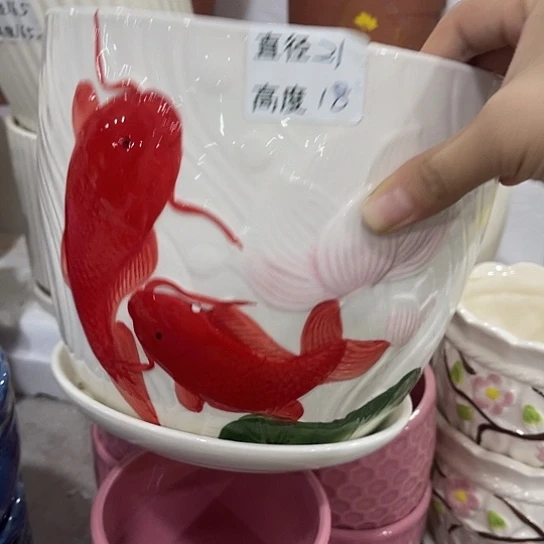 多肉绿植陶瓷花盆9.9包邮，有孔