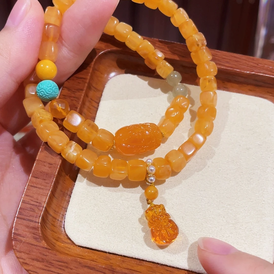 未镶嵌蜜蜡手链手串