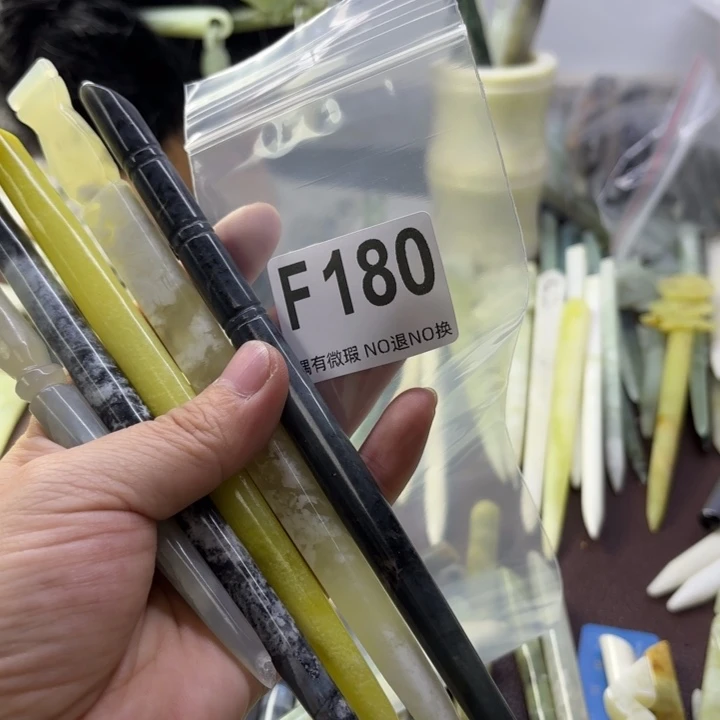 蛇纹石玉发饰合金古**庭