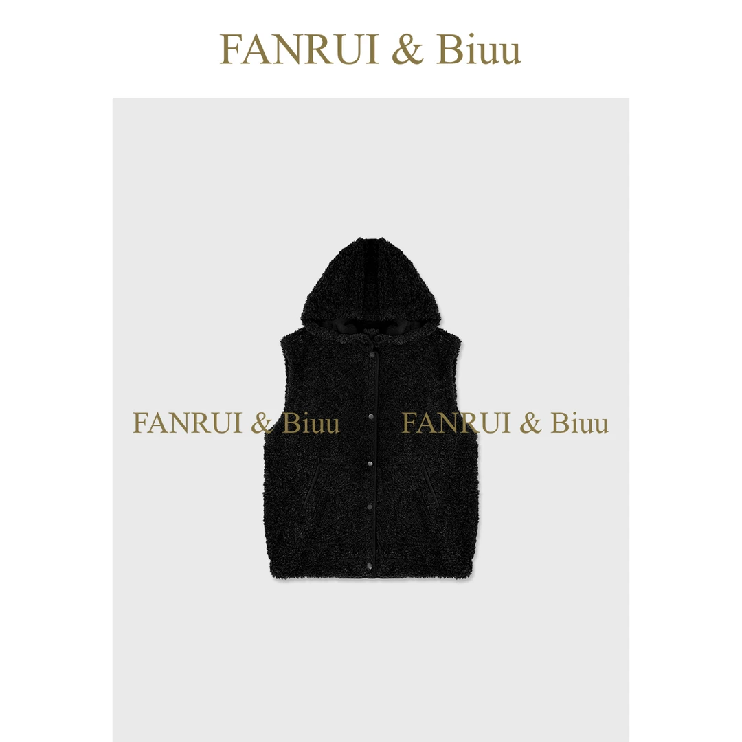 FANRUI/泛芮 「山绒漫途」小众高级时髦双面穿无袖连帽马甲B19142