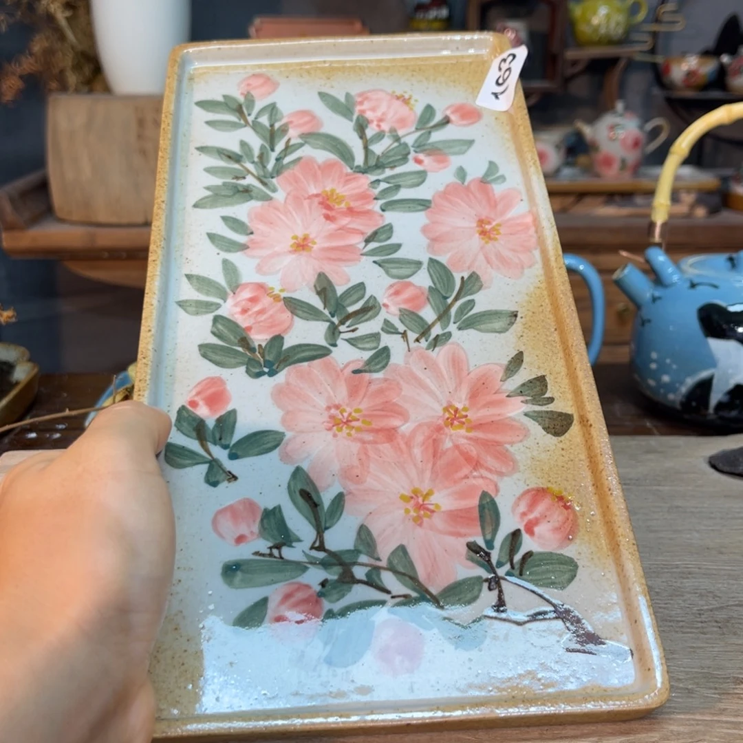 壶素浅陶瓷手工手绘