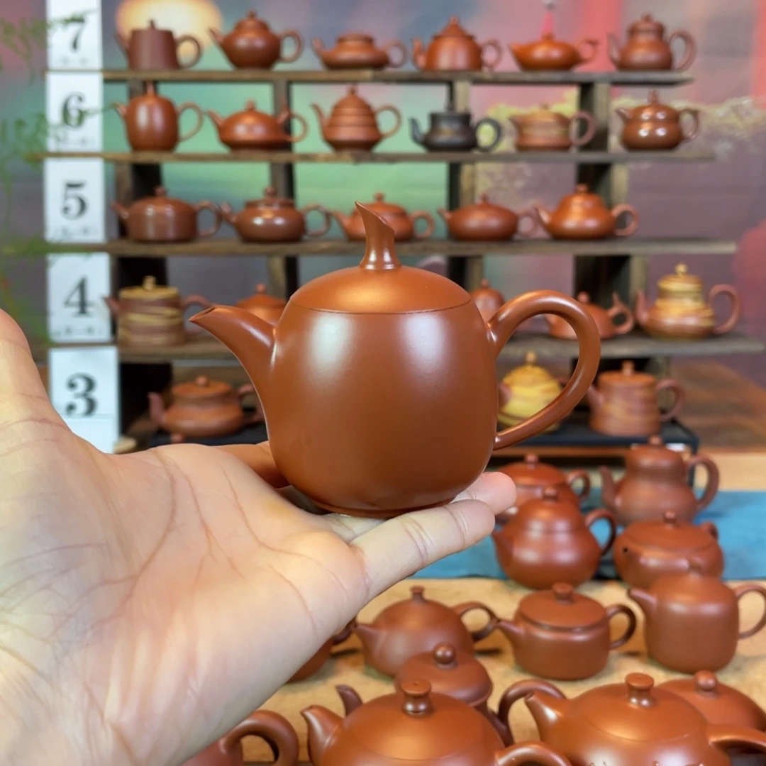 茶壶紫砂-****7潮州手工手拉朱泥一帆风顺