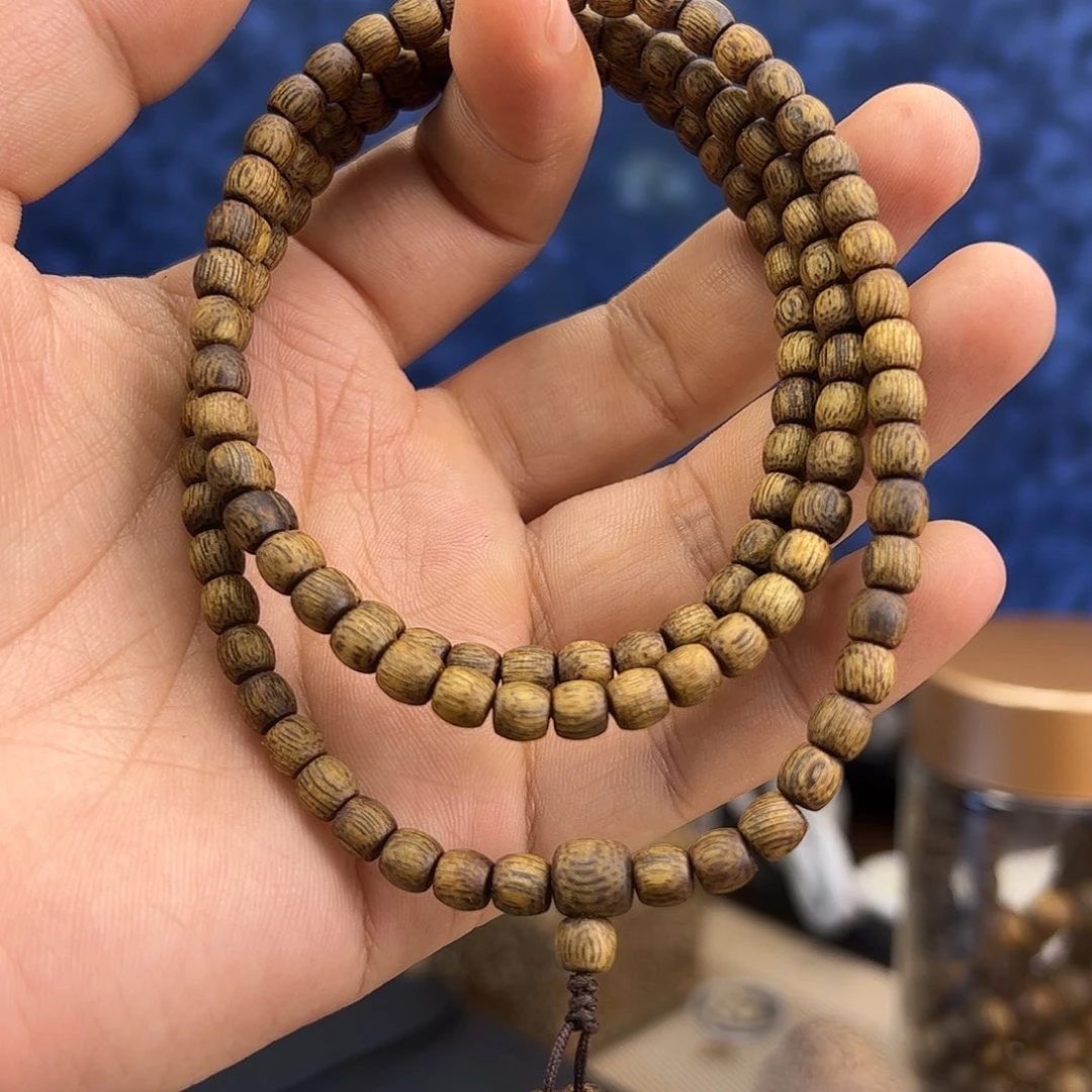 手串沉香5mm直丝鼓珠多圈10g