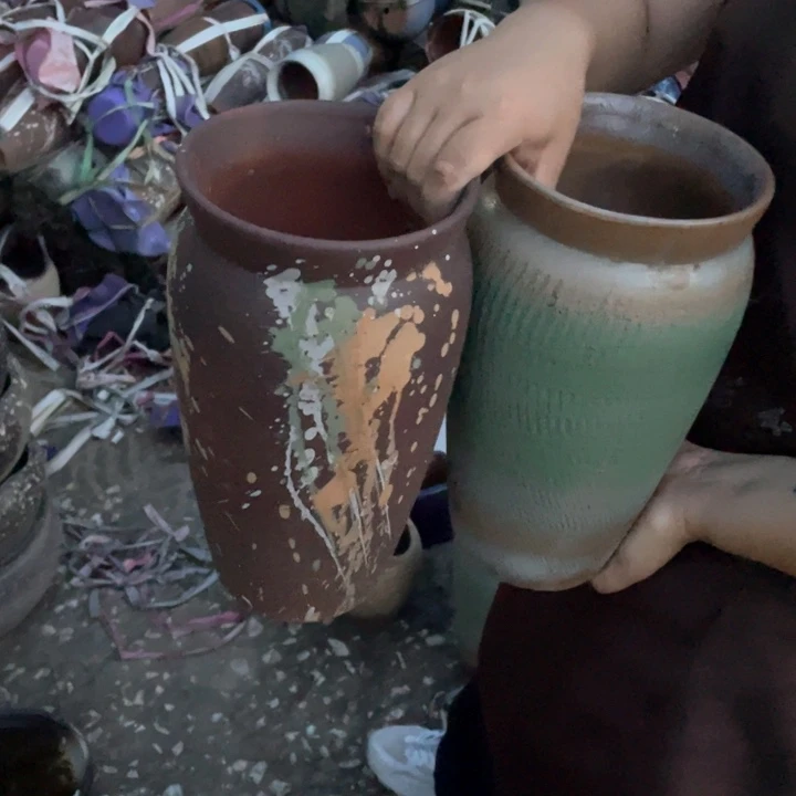 紫砂花盆口14高28瑕疵瑕疵