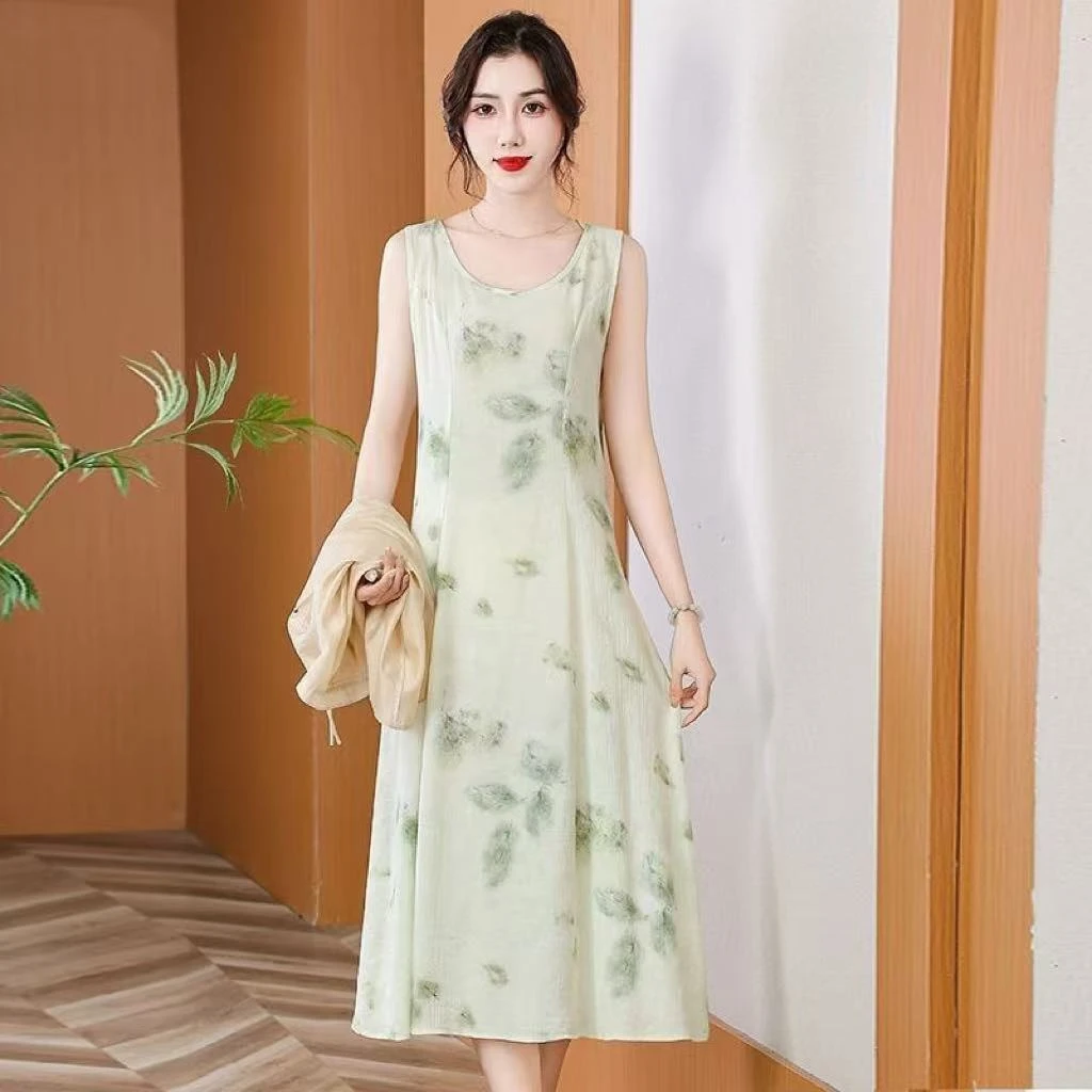 9046-新中式连衣裙套装女夏季新款国风小外套吊带裙两件套【F仓】