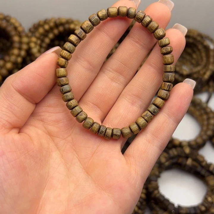 沉香沉香碎屑种植奇楠桶珠单圈