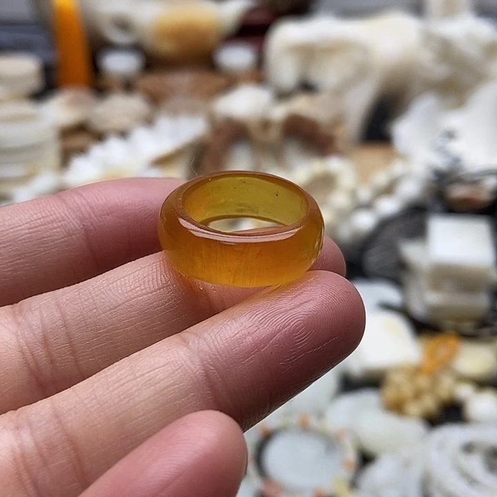 非金属贝壳黄色戒指