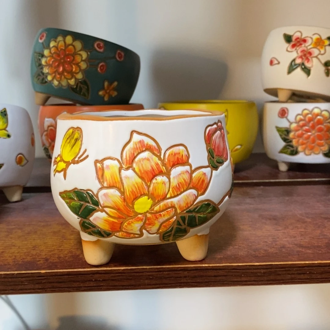 红陶韩式多肉植物花盆