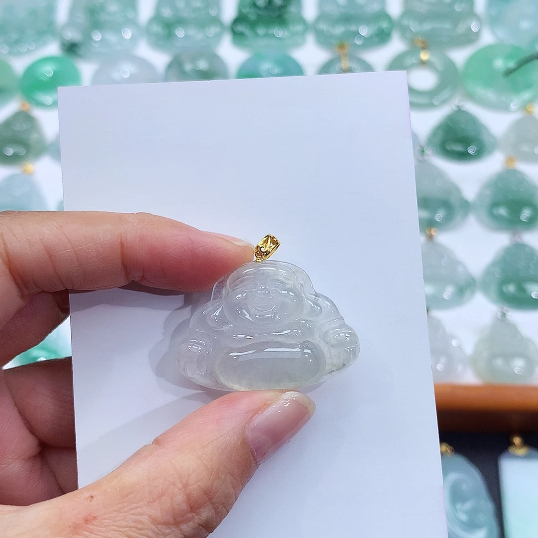 颈饰18K金镶嵌翡翠翡翠吊坠