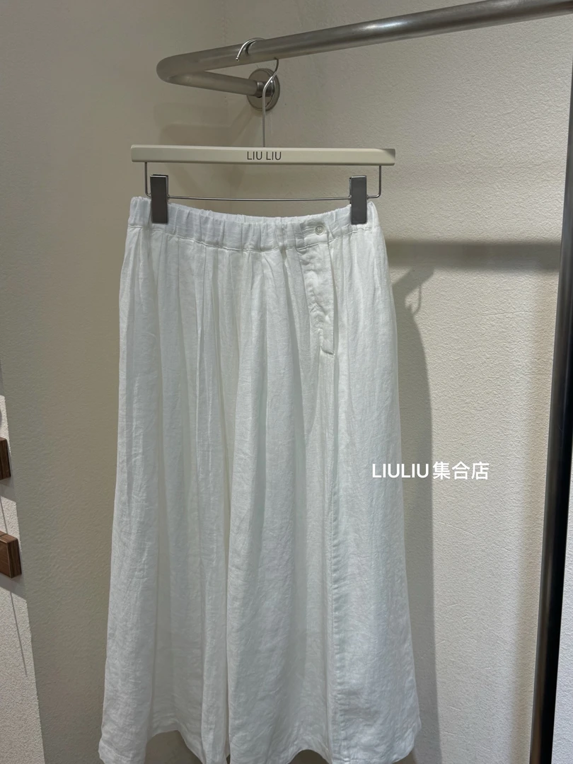 高品 两色松紧腰麻裙 (NO退NO换)