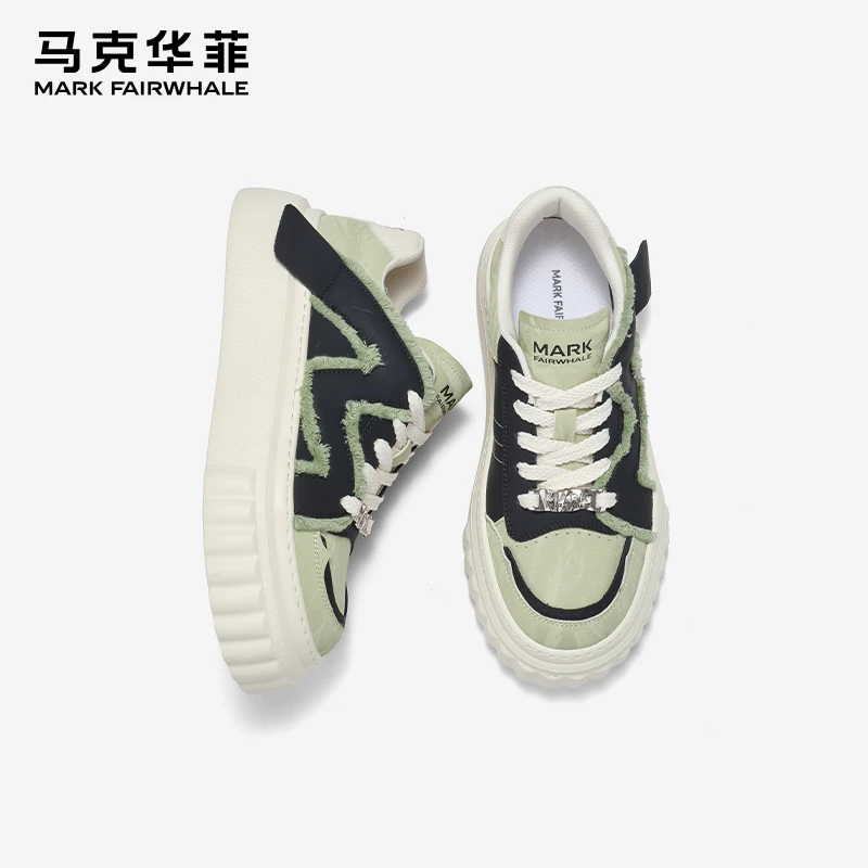马克华菲板鞋男士秋冬新款厚底百搭增高男鞋轻便休闲高级感鞋子