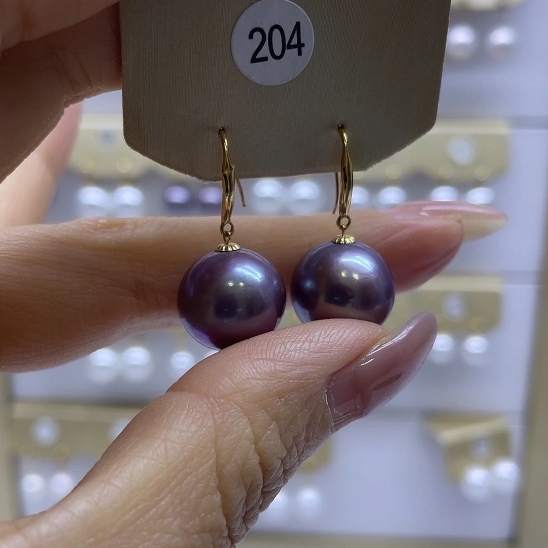 18K金镶嵌耳饰淡水珍珠