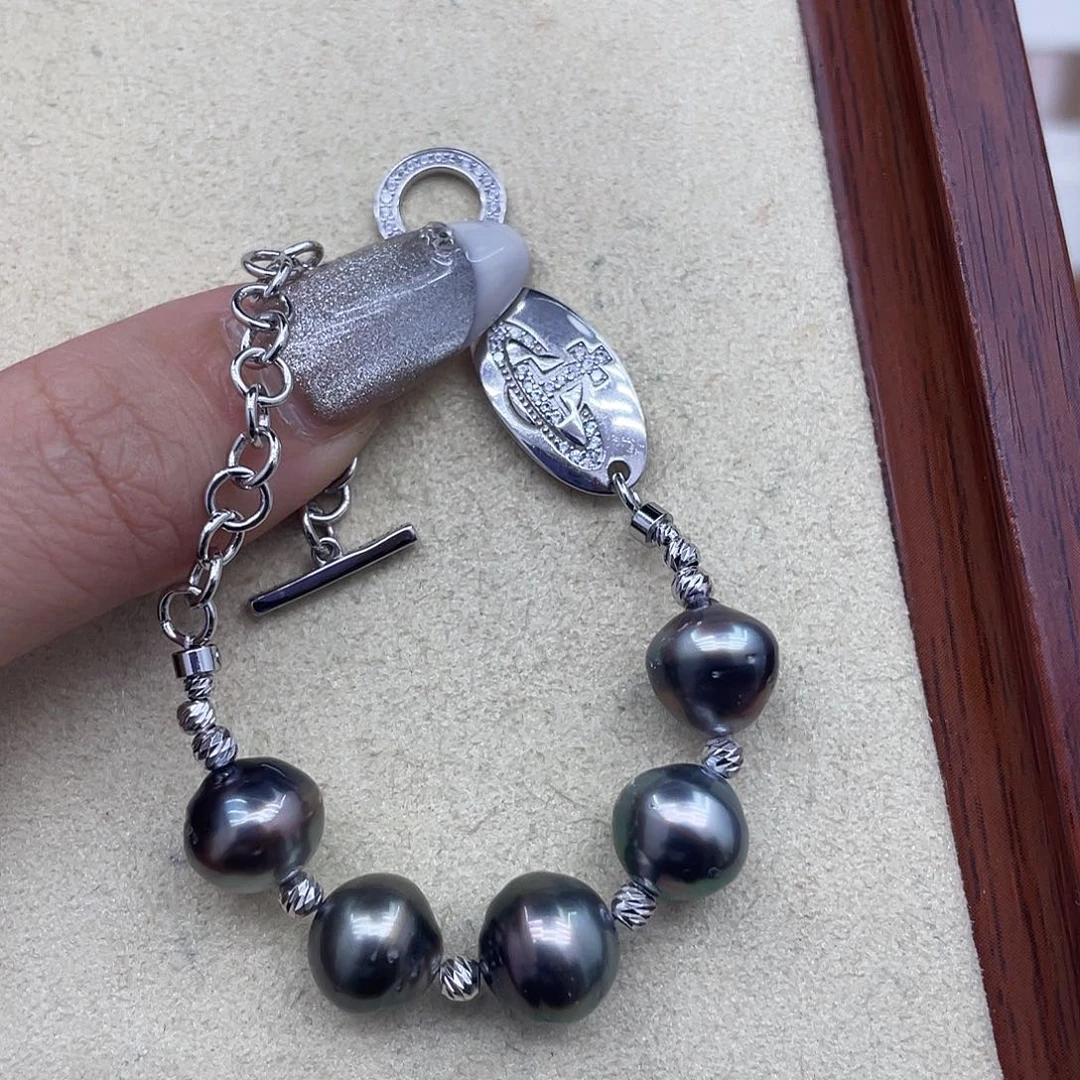 银S925镶嵌手链海水珍珠