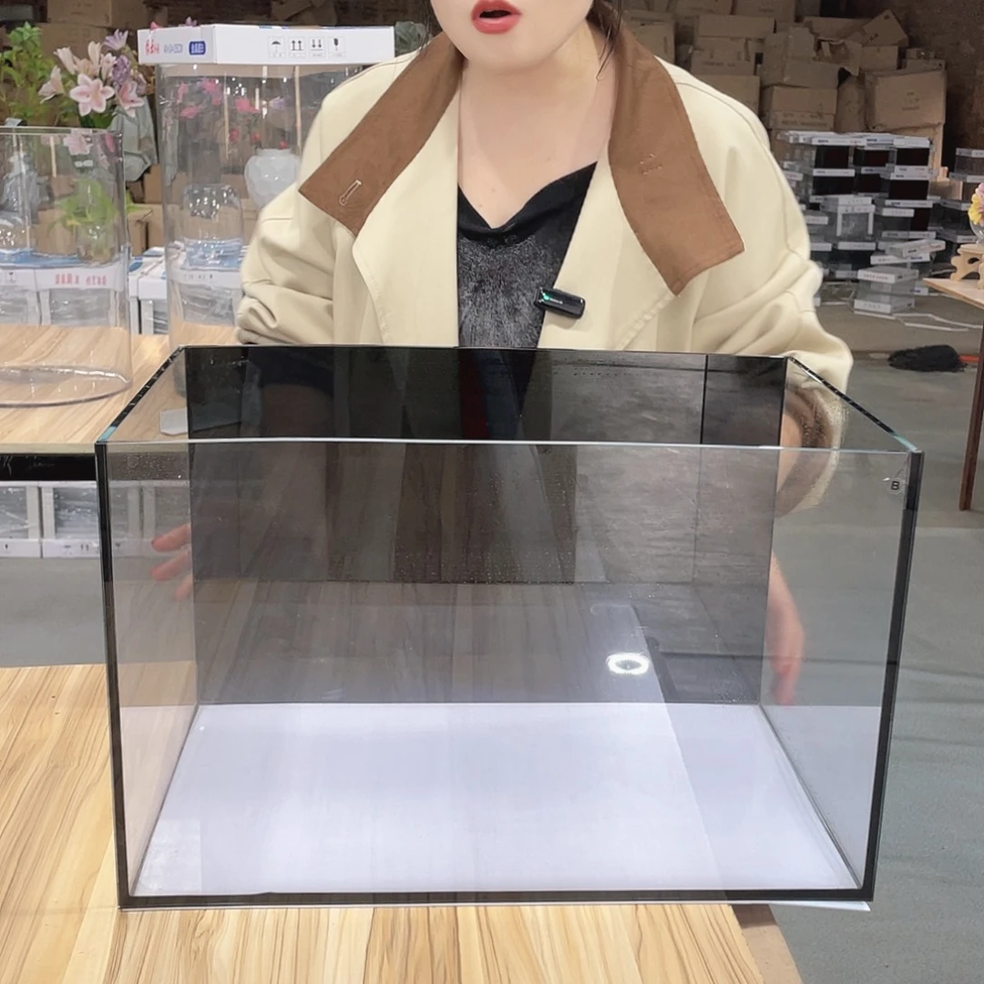 黑背金晶超白裸缸黑背40长
