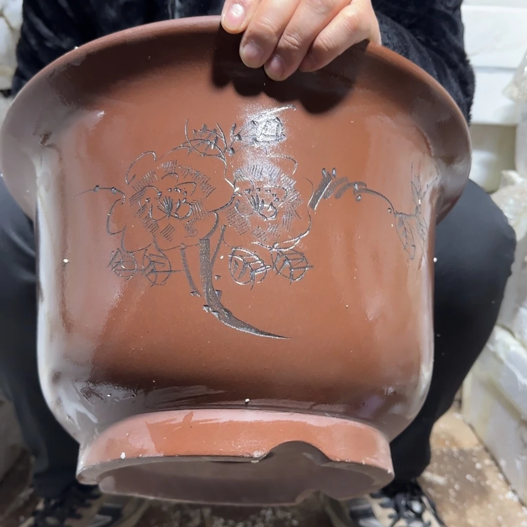 紫砂花盆口径30高度21