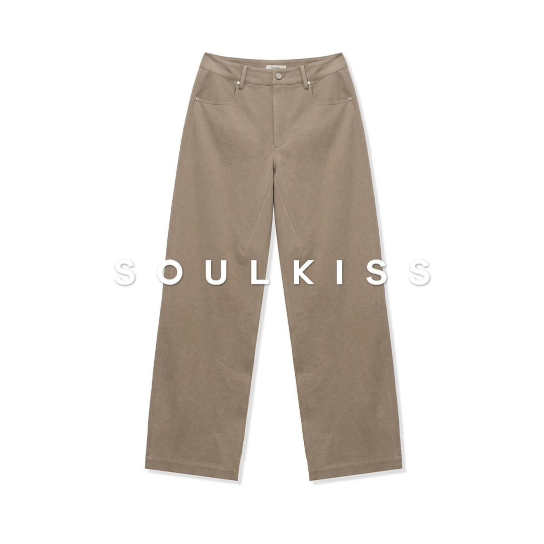 SOULKISS首发新品/限时7折 人手B入汉麻棉仿牛仔休闲裤