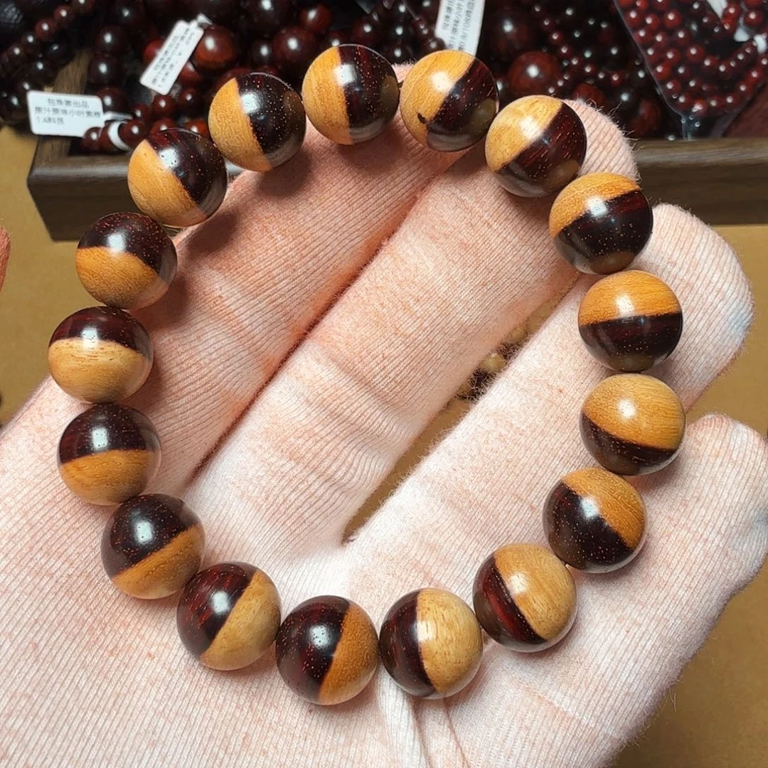 小叶紫檀手串/手链原汁原味1.2阴阳珠
