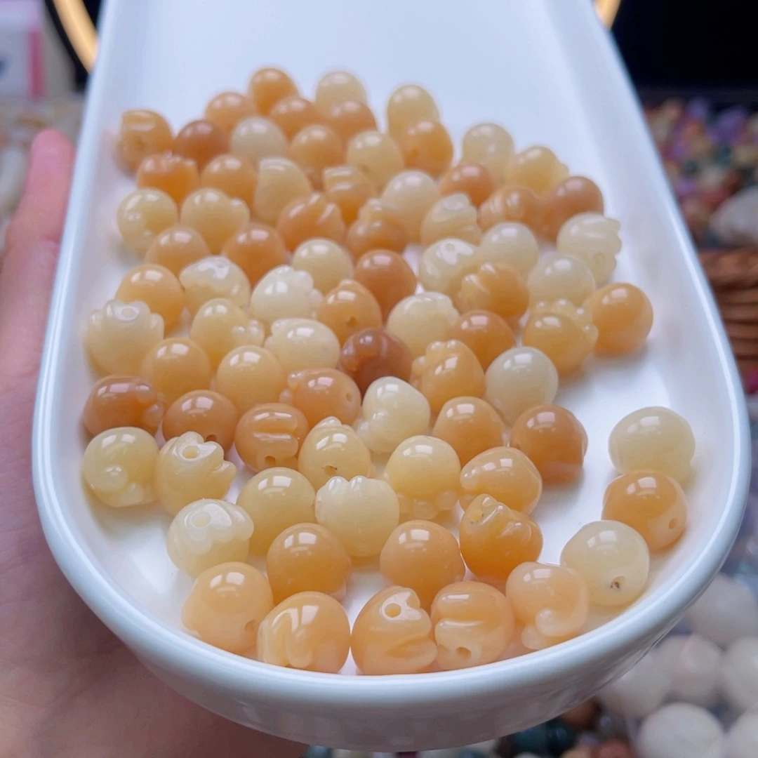吊坠白玉菩提q12mm/10+10颗奶黄猫爪