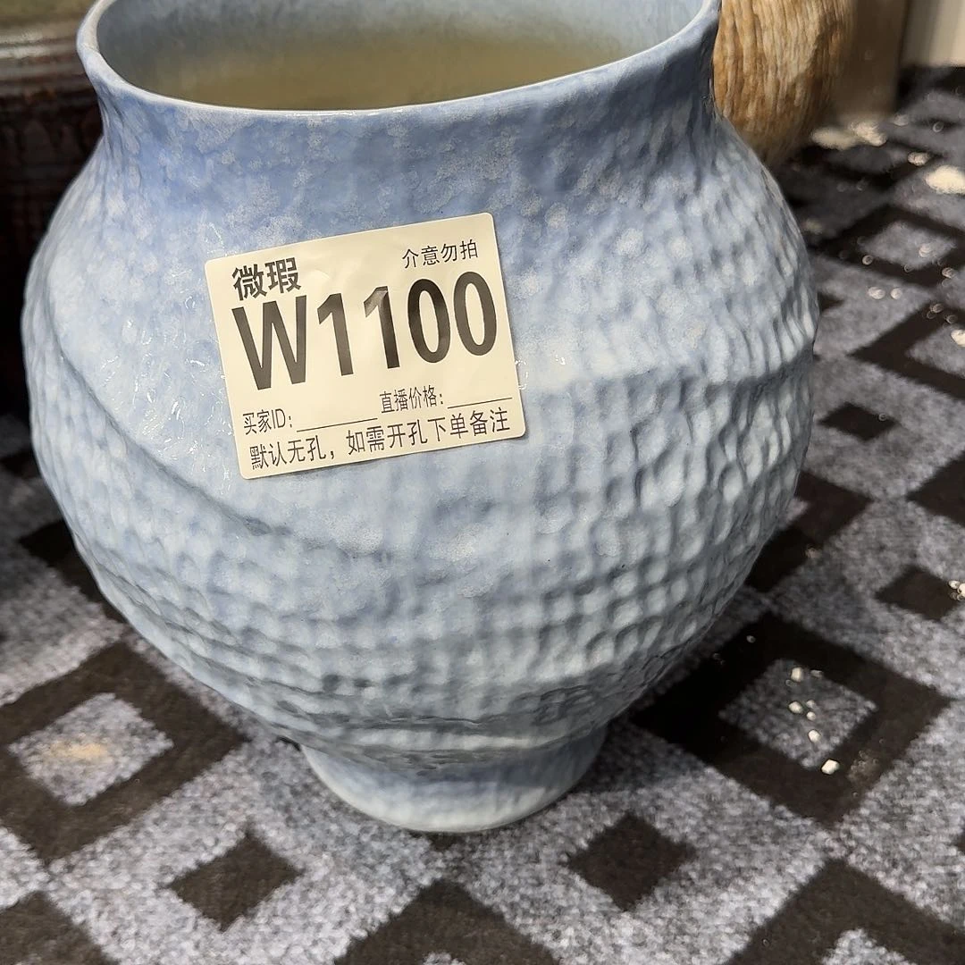 摆件暖*景德镇高温花器编码1100高33口18默认无孔