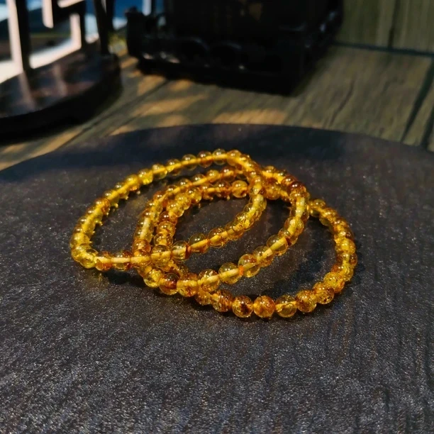 【书记甄选】天然花珀单圈手链 多样式发一件 约6mm  GD1088