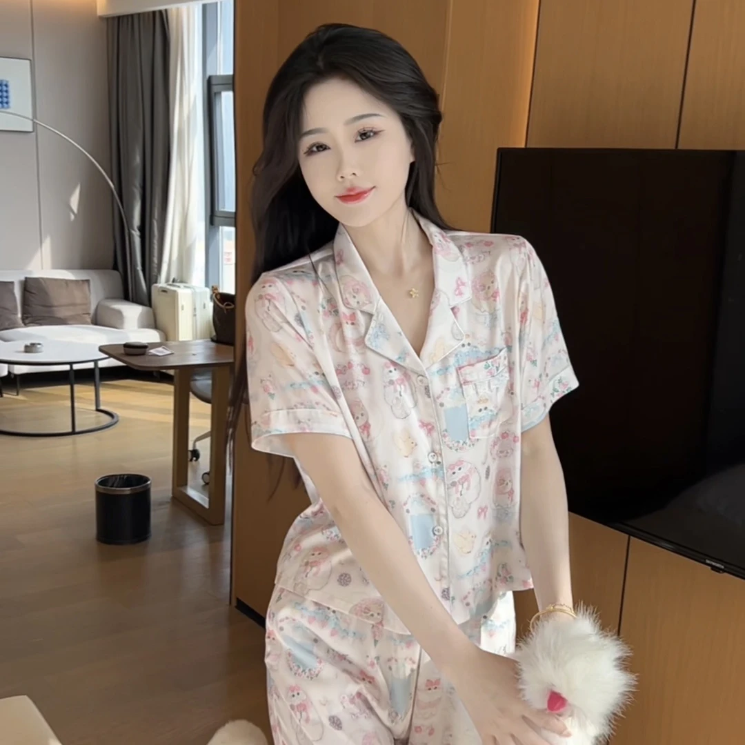 （短慵懒）春夏气质精休闲长袖睡衣女家居服显瘦可外穿可爱简约