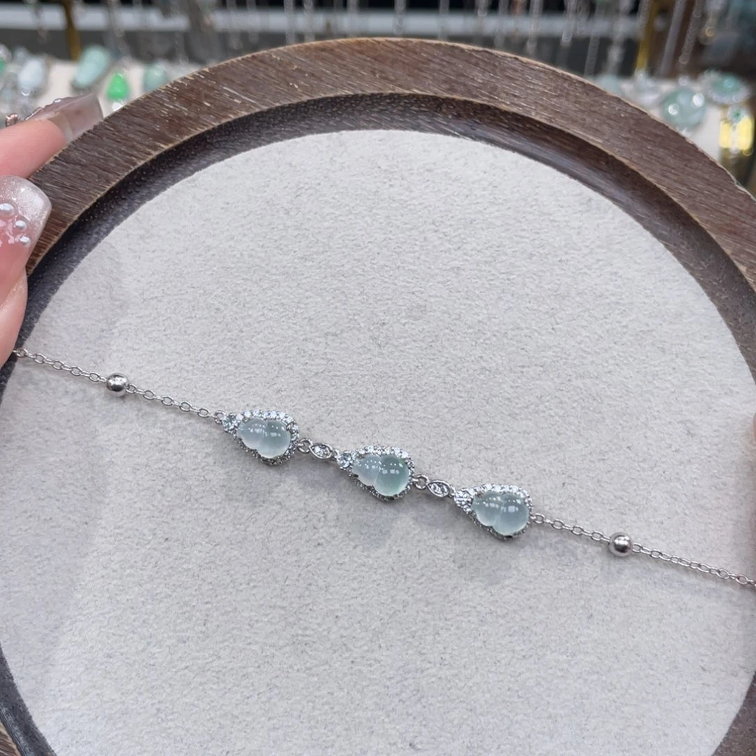 翡翠银S925镶嵌手链