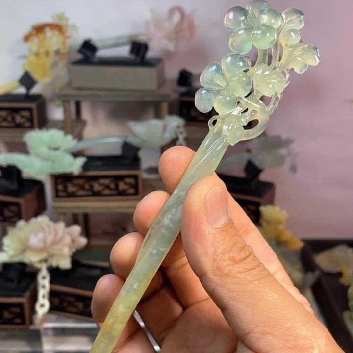 蛇纹石玉合金发饰