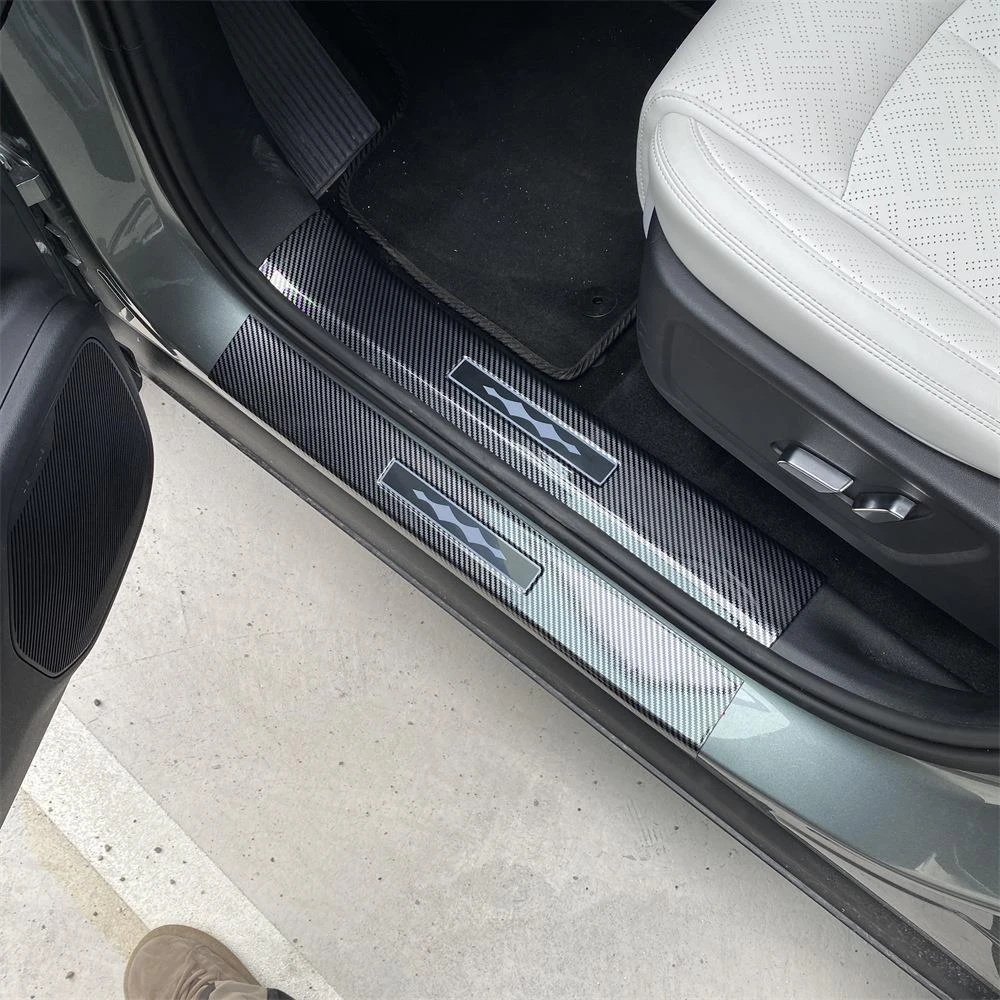 方程钛3改装专用 碳纤维迎宾踏板 碳纤纹后护板 内门槛条 门坎条