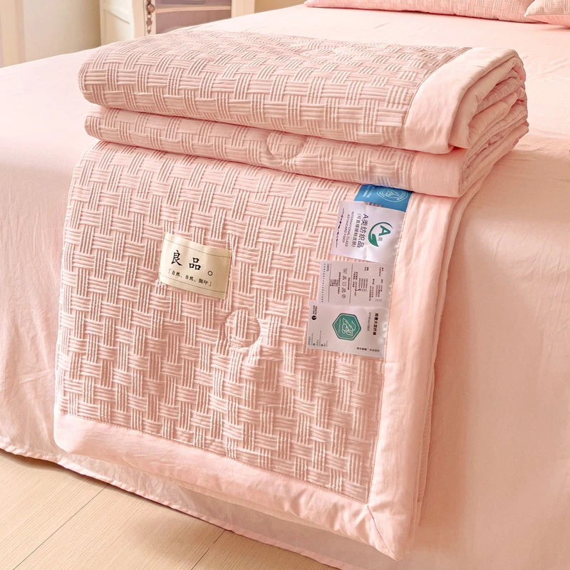 A类母婴级华夫格夏凉被四件套薄款学生宿舍单人家用空调被可机洗