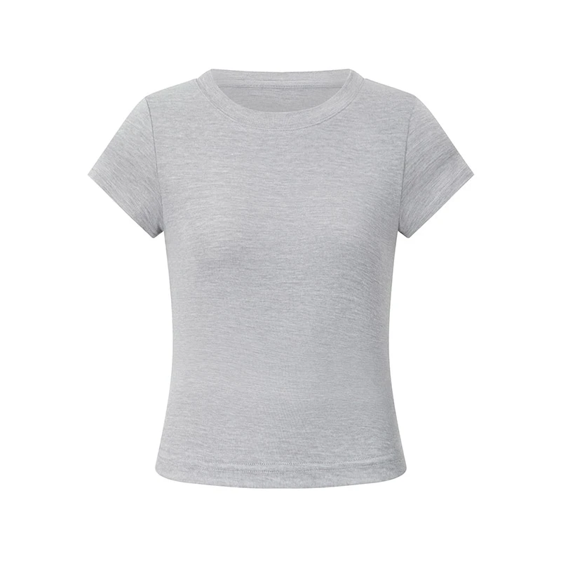 通勤圆领短袖女修身打底简约小飞袖T恤 85420065