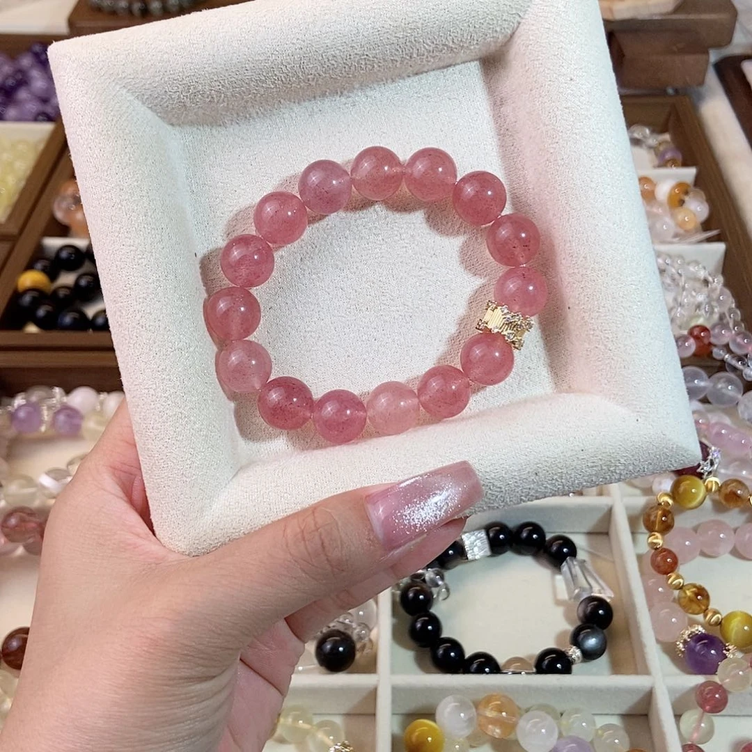 水晶手串合金草莓晶