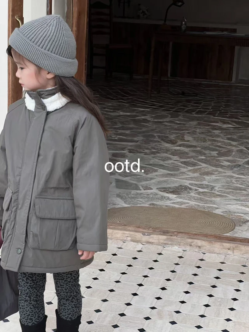 OOTD-905-儿童韩系百搭毛领风衣外套（秋冬款）