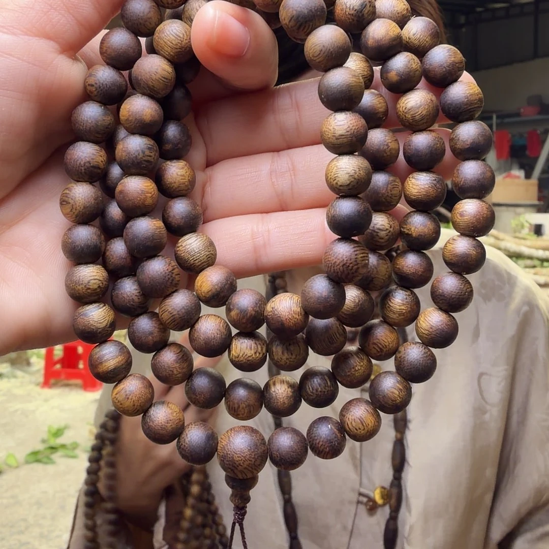 手串沉香莺歌绿奇南千里香虫漏圆珠多圈一条0.9-38g➕