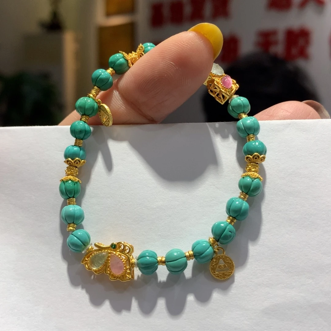 银S925镶嵌绿松石单圈