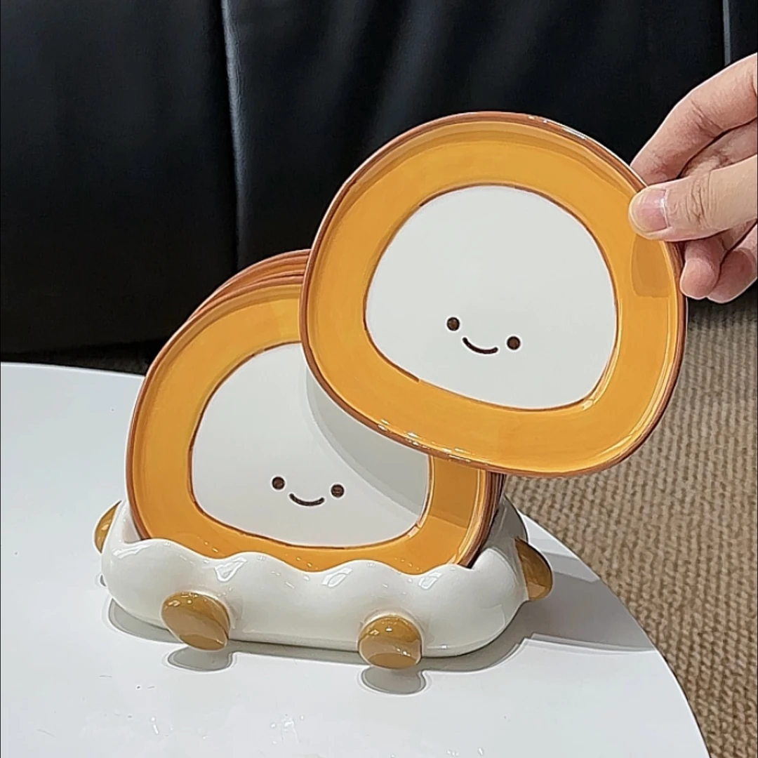 MOMO特别好看的瑞士卷吐骨碟可爱陶瓷碟子小脚丫家用餐桌SW