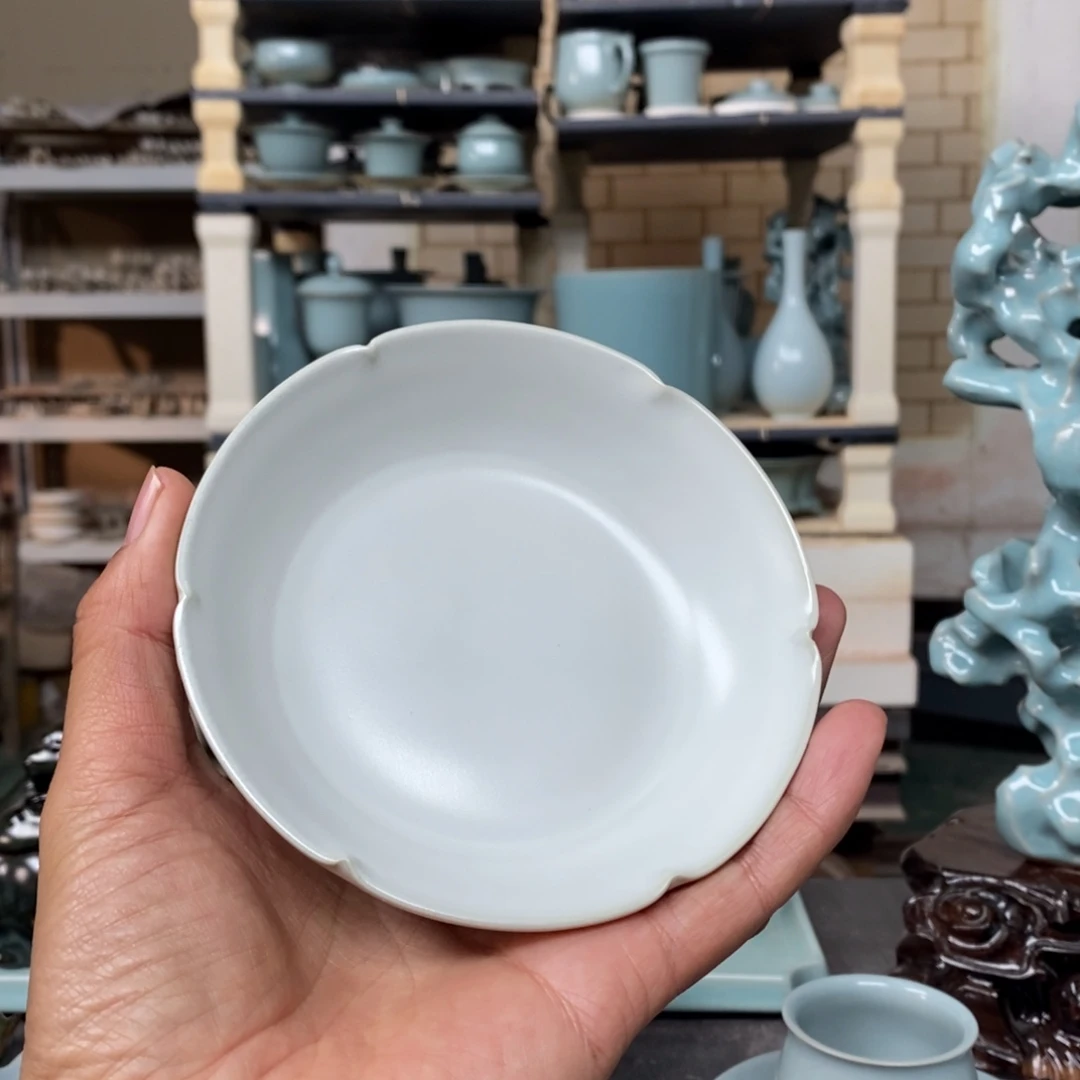 摆件陶瓷抱朴汝瓷仿古微瑕
