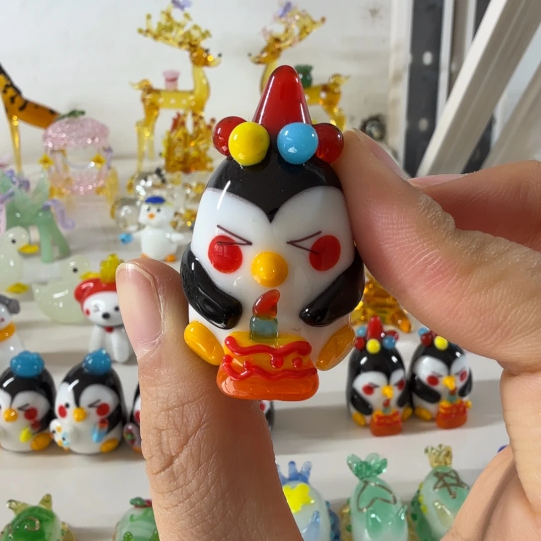 手工艺品琉璃蛋糕企鹅