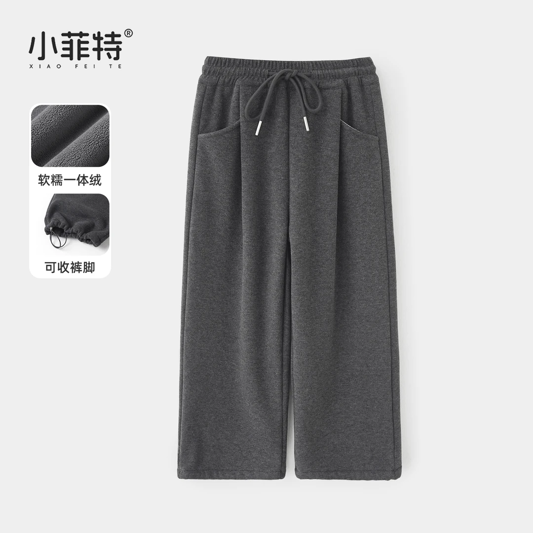 小菲特女童冬装加绒长裤中大童保暖裤子儿童加厚休闲裤JMKD57160