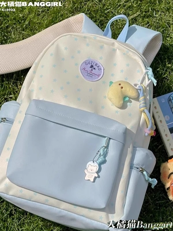 书包初中女生高颜值小众ins风双肩包休闲百搭小清新轻便旅行背包