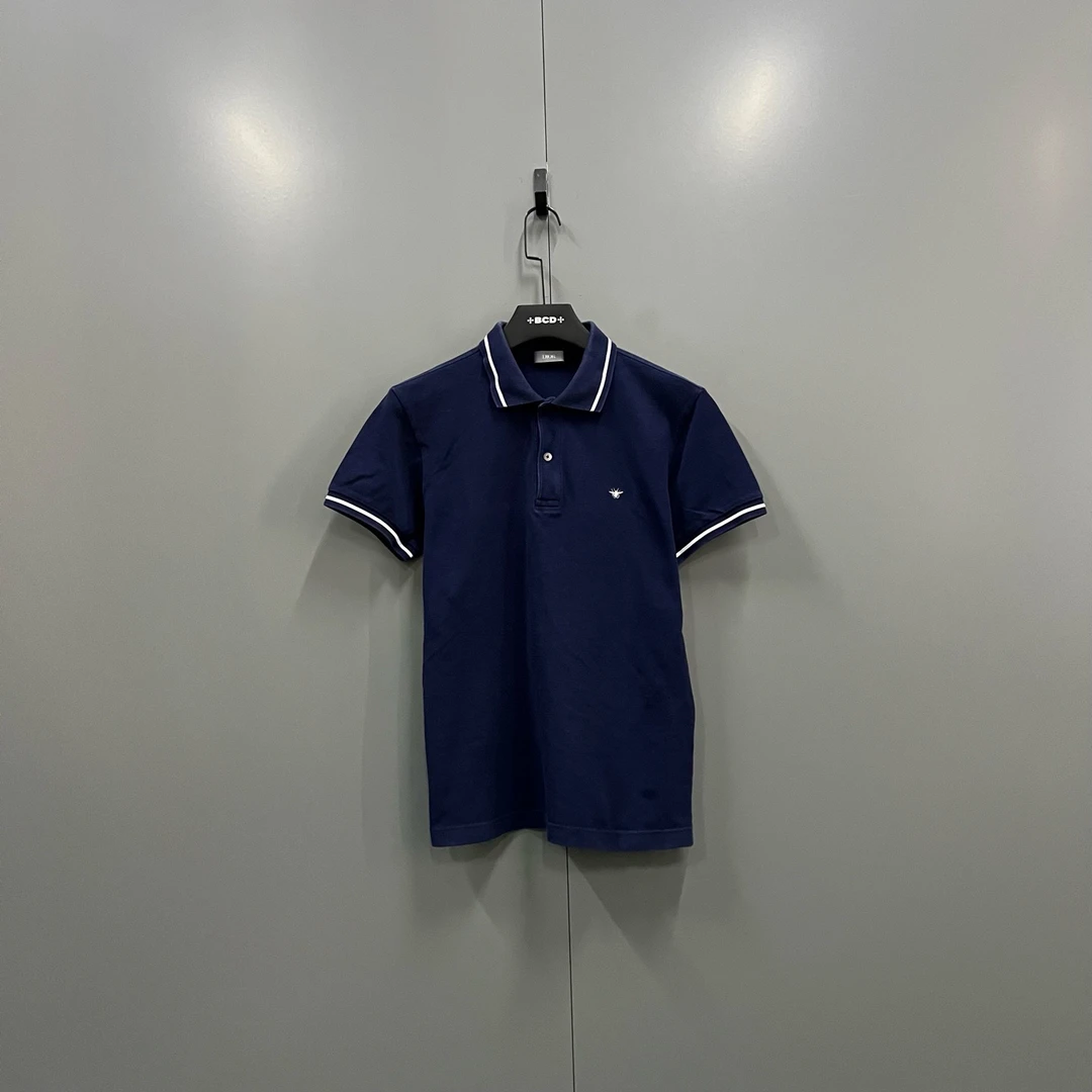 99新 DIOR/迪奥 杰 藏青色小蜜蜂刺绣polo衫 M码/207544