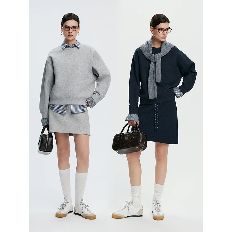 初棉【上新】春秋miu风宽松时尚连帽套装362617017 362608005